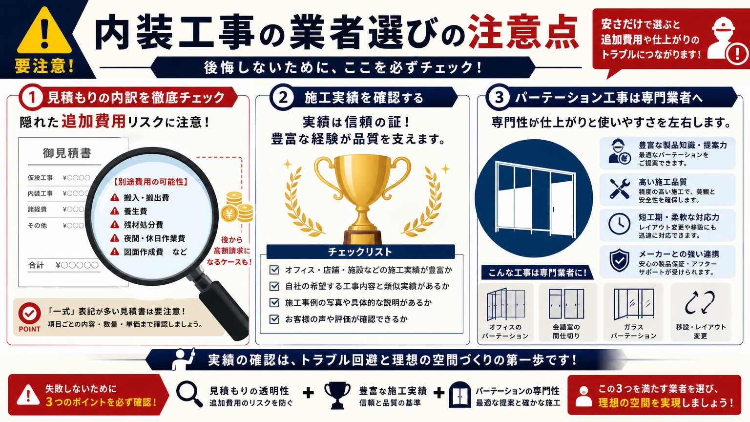 地方都市の内装工事における業者選びの注意点